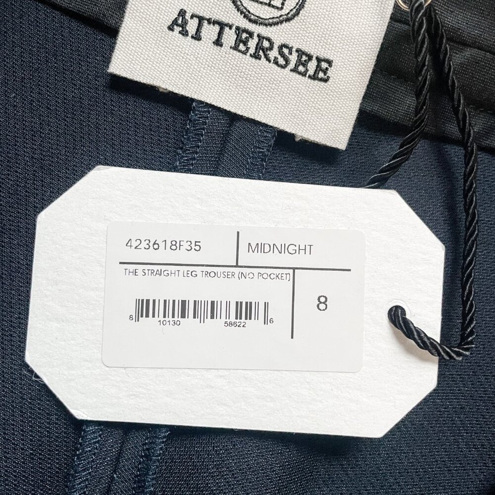 Attersee Straight Leg Trouser No Pockets Midnight Size 8 NEW NWT - Picture 8 of 15